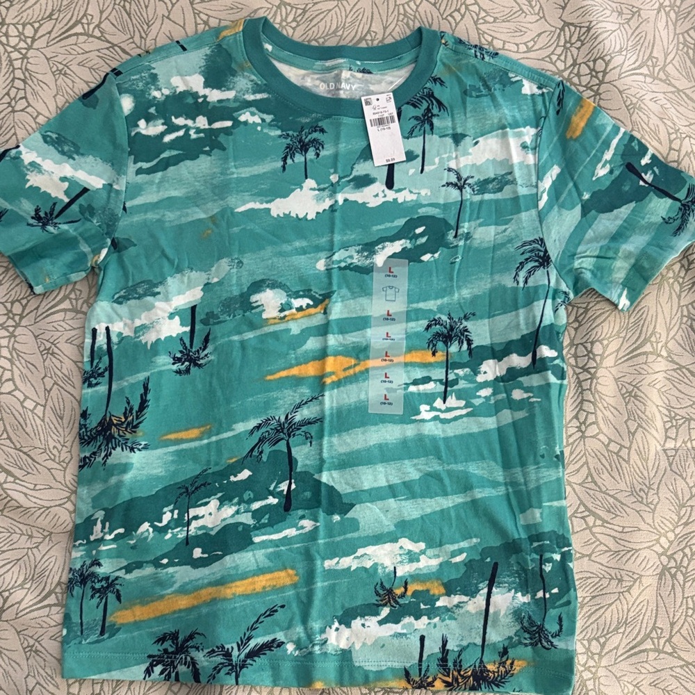 Old Navy Teal and Orange Kids Short Sleeve Tee